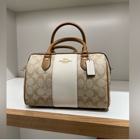 Coach Rowan Satchel in Signature Canvas with Stripe - Picture 13 of 13